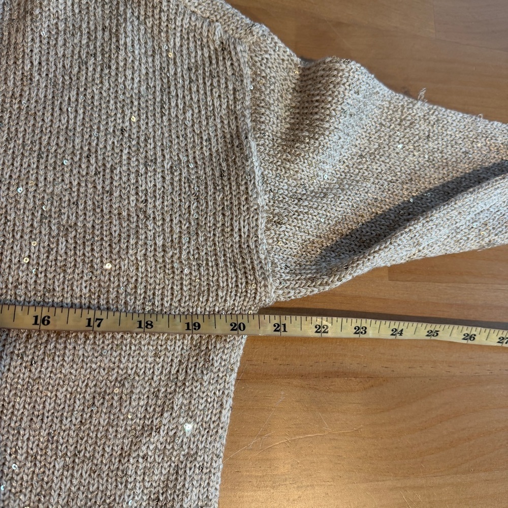 Marled Textured Knit Cardigan Sweater SMALL Oatmeal Coastal Cottage Quiet Luxury - Picture 11 of 13